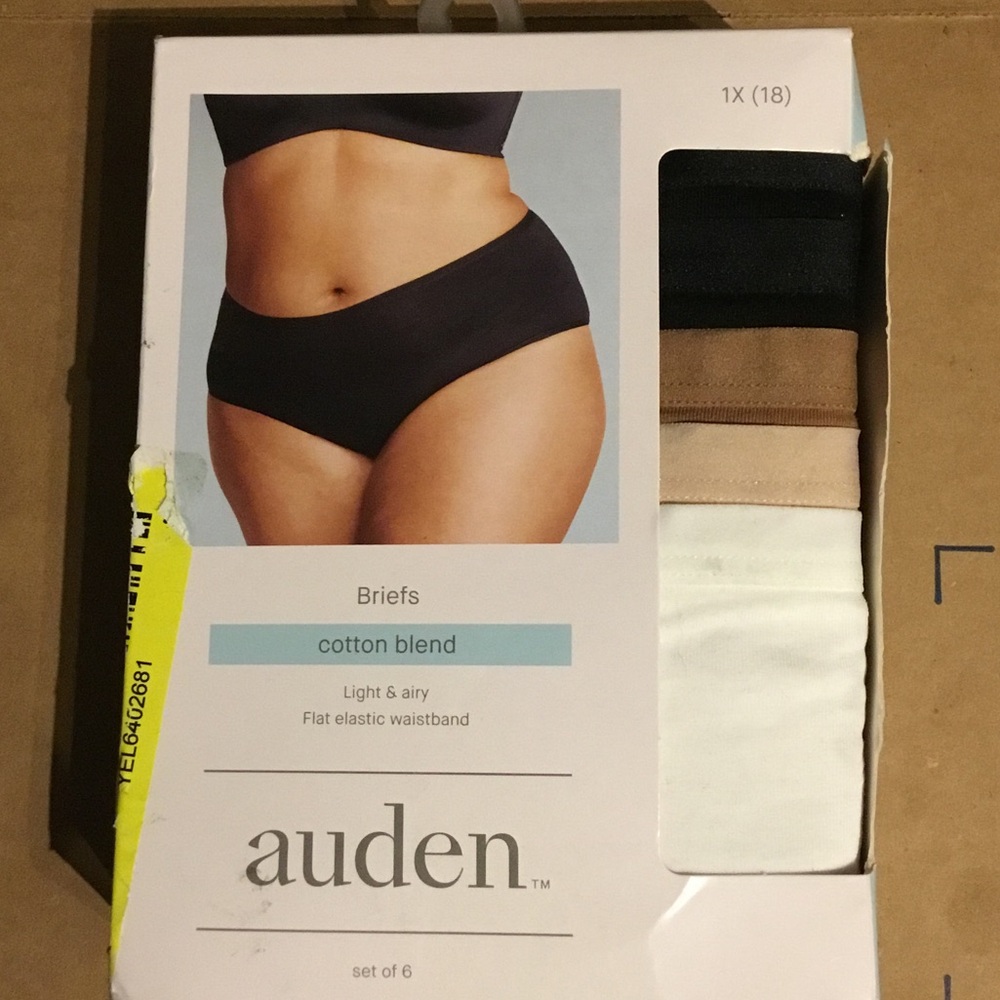 Auden 6-Pack Cotton Blend Briefs in Black, Tan, Nude, White